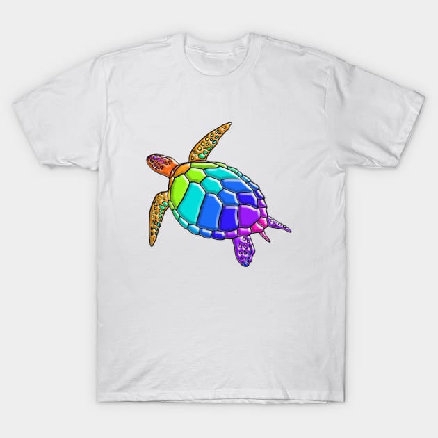 Rainbow Turtle T-Shirt by Nerdpins